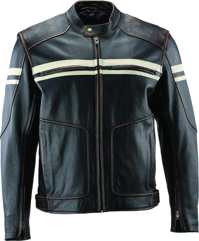 River Road Mens Leather Biker Jacket newest NEW