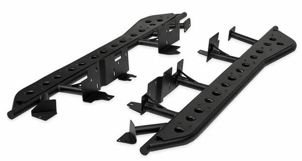 A photo of Cali Raised LED Step Edition Rock Sliders for 2025+ Toyota 4Runners.