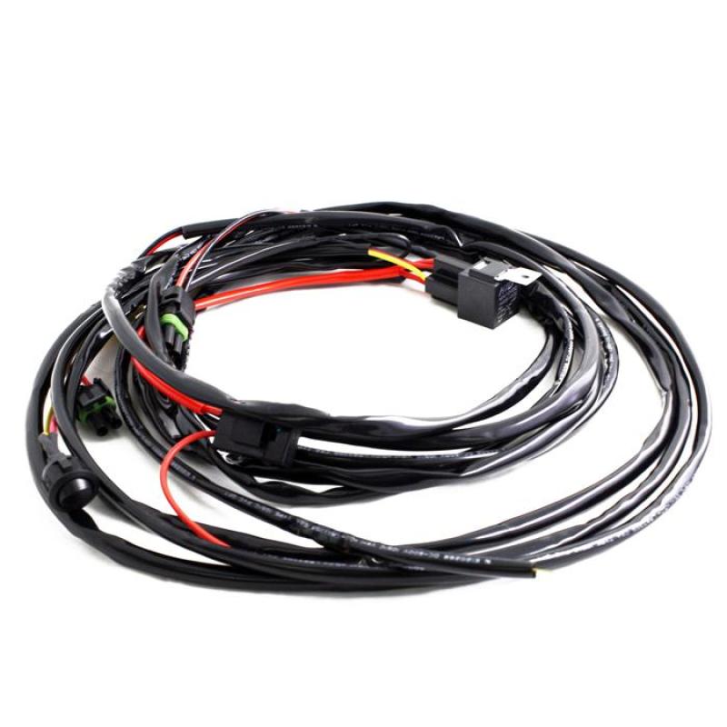Baja Designs heavy-duty wiring harness with weather-proof connectors and built-in relay. Best prices on plug-and-play truck wiring at OffRoadUSA.
