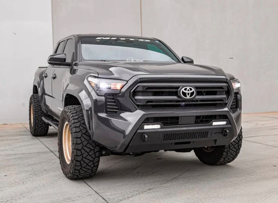 Attica 4x4 2024+ Toyota Tacoma Apex Series Stealth Front Bumper installed. Free shipping and fast shipping from OffRoadUSA