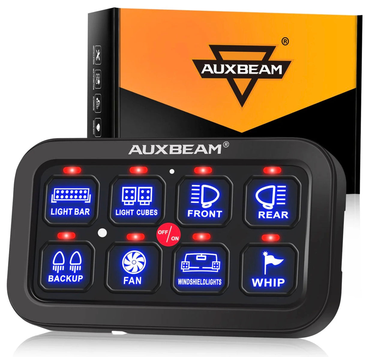 Auxbeam 8-Gang Switch Panel System for Off-Road Lighting Control