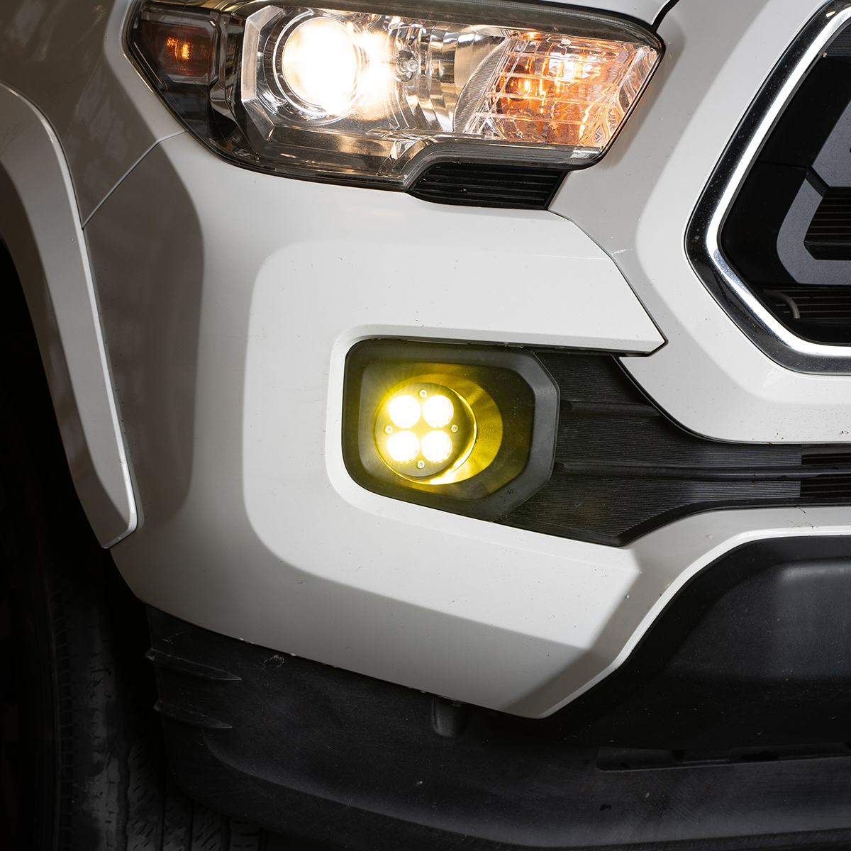amber LED fog light installed on truck that is in stock and ready to ship. best prices at OffRoadUSA.