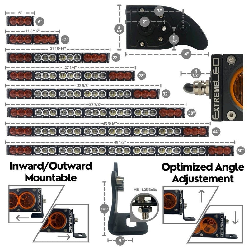 ExtremeLED 50" X6 Amber/White 270W Combo Beam LED Light Bar & Harness Kit