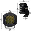 Extreme LED High Power 5" Side Shooter LED Light Pods with Amber DRL (Pair)
