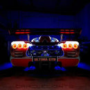 Rear end of an Ultima GTR with Surface Mount Tail Light Halo Kit installed.