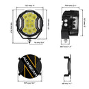V-ULTRA Series | 5 Inch 172W LED Side Shooter White Pod Lights with Amber DRL