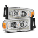 AlphaRex 02-05 Dodge Ram PRO-Series Halogen Projector Headlights Chrome