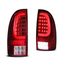 Winjet 2005-2015 Toyota Tacoma LED Sequential Tail Light w/Red Turn Signal - Chrome / Red