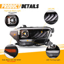 Winjet 2016-2023 Toyota Tacoma DRL Head Lights - Glossy Black/Clear