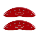 MGP 4 Caliper Covers Engraved Front & Rear Bowtie Red finish silver ch