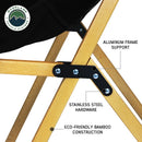 Kick It Wooden Camp Chair - Collapsible Wood Base & Storage Bag