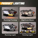 Winjet 2016-2019 Toyota Tacoma/2020-2023 Tacoma SR SR5 TRD Sport DRL Head Lights - Chrome/Clear