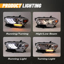 Winjet 2016-2023 Toyota Tacoma DRL Head Lights - Chrome/Clear