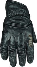 Speed and Strength Rust and Redemption Leather Gloves Black - Medium