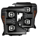 AlphaRex 20-22 Ford Super Duty LUXX-Series LED Projector Headlights Black
