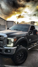 AlphaRex 11-16 Ford Super Duty LUXX-Series LED Projector Headlights Alpha-Black