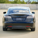 AlphaRex 12-21 Tesla Model S LUXX-Series LED Tail Lights Black Red (With Black Trunk Center Piece Replacement)