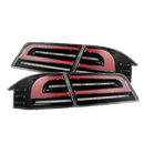 AlphaRex 12-21 Tesla Model S LUXX-Series LED Tail Lights Black Red (With Black Trunk Center Piece Replacement)