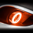 2010-2013 Chevrolet Camaro LED Surface Mount Fog Light Halo Kit with amber LEDs.