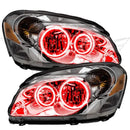 2006-2011 Buick Lucerne LED Headlight Halo Kit with red halo rings.