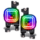 Ford Super Duty fog lights with rainbow halos.