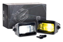 Two Morimoto XB Evo fog lights for the Ford F-150 with a packaging box in the background