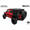 King 4WD Premium Replacement Soft Top, Black Diamond With Tinted Windows - Jeep Wrangler Unlimited JK 4 Door 2007-2009