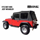 King 4WD Premium Replacement Soft Top, Black Diamond With Tinted Windows - Jeep YJ 1987-1995 Wrangler