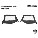 King 4WD Premium Upper Door Skins Black Diamond Passenger & Driver Side - Jeep Wrangler TJ 1997-2006