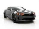Three quarters view of a Chevrolet Camaro with amber headlight DRLs.