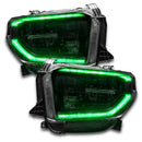 Toyota Tundra headlights with green DRLs
