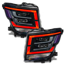 2021-2024 Nissan Titan headlights with red DRLs.