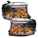 Ford Maverick headlights with amber demon eyes