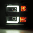 AlphaRex 15-19 Chevrolet Silverado 2500HD/3500HD LUXX-Series LED Projector Headlights Chrome