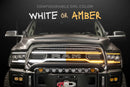 Truck with configurable DRL color options displayed on a dark background