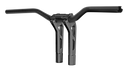 Performance Machine Phatbar H-Bar Assy, 9in Riser, 1-1/4in Bar, Int Wire, Gauge Mount - Black Ops