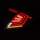 AlphaRex 16-21 Honda Civic Hatchback NOVA-Series Prismatic LED Tail Lights Alpha-Black