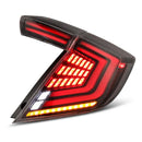 AlphaRex 16-21 Honda Civic Hatchback NOVA-Series Prismatic LED Tail Lights Alpha-Black