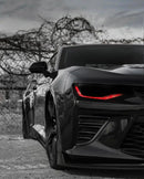Black Camaro with red DRLs.