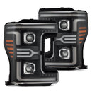 AlphaRex 17-19 Ford Super Duty MKII LUXX-Series LED Projector Headlights Black