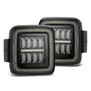 Pair of AlphaRex Jeep Wrangler JL NOVA Prismatic LED taillights with a black housing and clear lens.