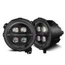 AlphaRex 18-25 Jeep Wrangler JL/Gladiator JT NOVA-Series LED Projector Headlights Alpha-Black