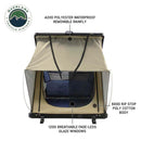 Overland Vehicle Systems LD TMON Clamshell Aluminum Hard Shell Roof Top Tent - 2 Person Capacity, Tan Body & Green Rainfly