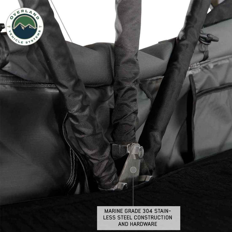 Overland Vehicle Systems HD Nomadic 3 Extended Soft Shell Roof Top Tent, Grey Body & Green Rainfly