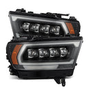 AlphaRex 19-24 Ram 1500 (MK II 2500 Style) NOVA-Series LED Projector Headlights Black