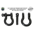Overland Vehicle Systems Recovery Shackle D-Rings - 3/4" 4.75 Ton - Sold In Pairs