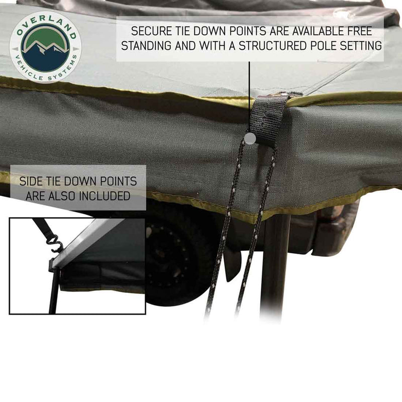 Overland Vehicle Systems HD Nomadic 270 Degree Awning - Driver Side - Dark Gray Awning with Black Cover