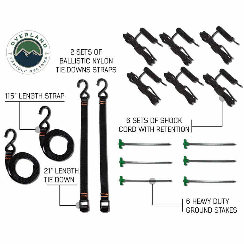 Overland Vehicle Systems HD Nomadic 270 Degree Awning - Passenger Side - Dark Gray Awning With Black Cover