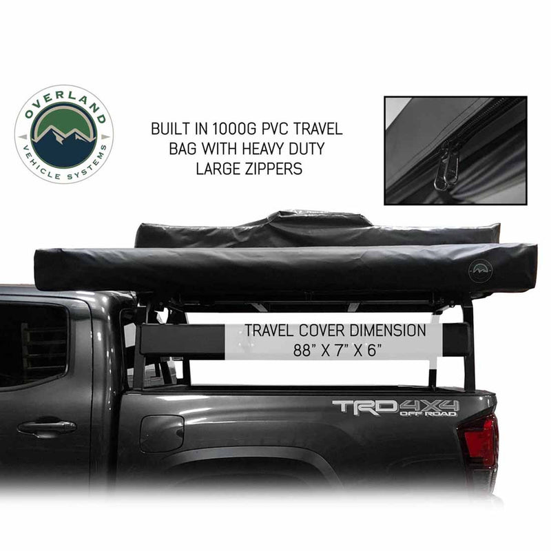Overland Vehicle Systems HD Nomadic 270 Degree Awning - Passenger Side - Dark Gray Awning With Black Cover