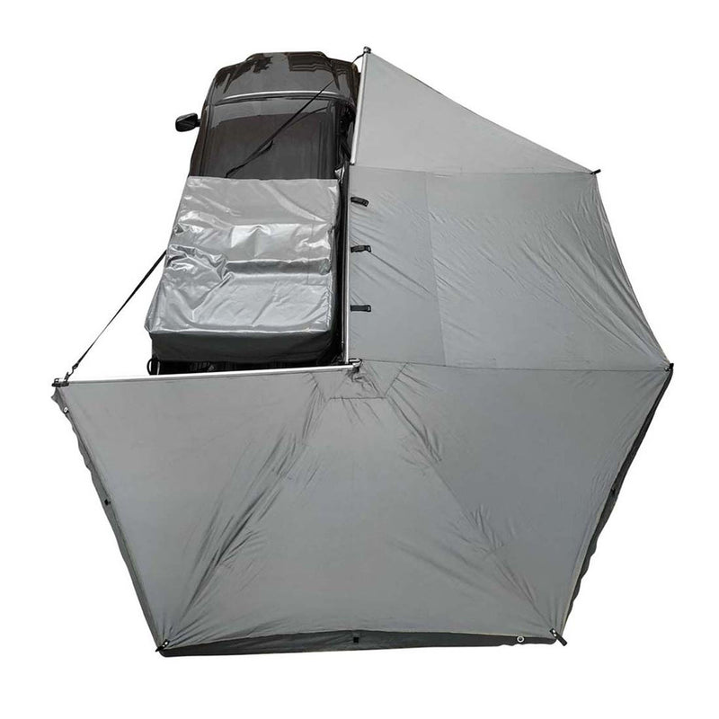 Overland Vehicle Systems HD Nomadic 270 Degree Awning - Passenger Side - Dark Gray Awning With Black Cover